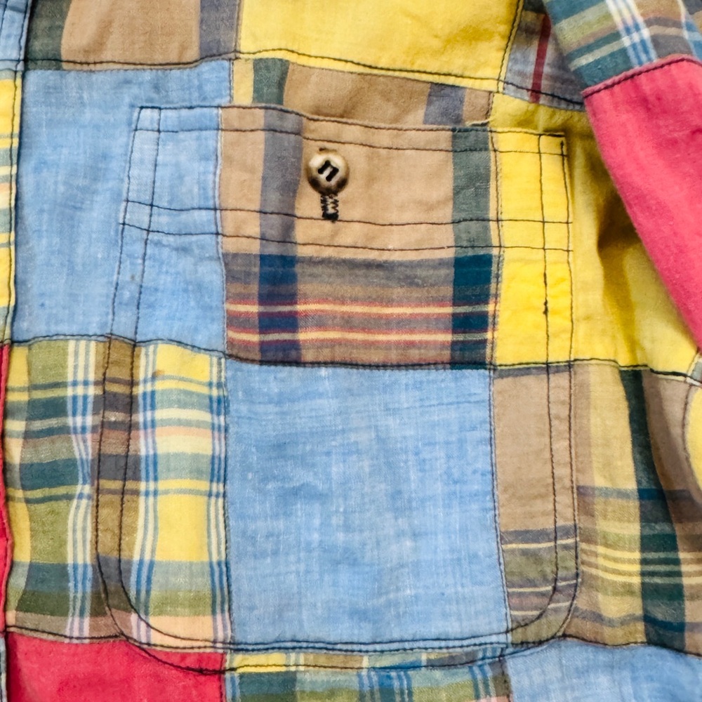 Gant Patchwork Madras Button Down Shirt Made In I… - image 3